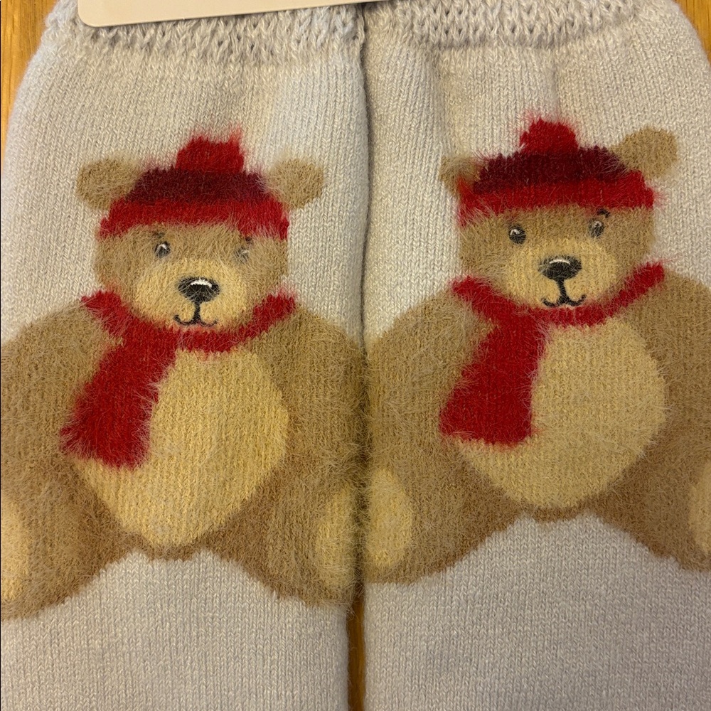 M&S Spencer Bear Slipper Socks with Grippers - Picture 3 of 6